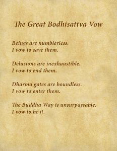 Four Great Vows of Buddhism in English